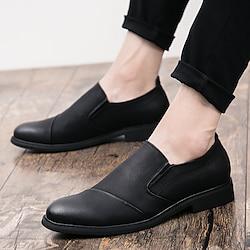 Men's Loafers Slip-Ons Fashion Boots Walking Casual Daily Nappa Leather Comfortable Booties / Ankle Boots Loafer Black Spring Lightinthebox