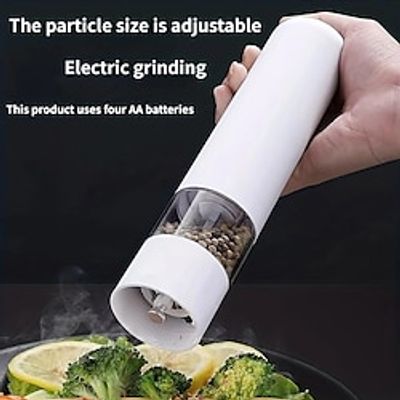 Pepper Grinder, Household Sea Salt Ginder, Electric Spice Grinder, Automatic Sea Salt Crusher, Reusable Glass Seasoning Bottle, Kitchen Gadgets, Kitchen Supplies miniinthebox
