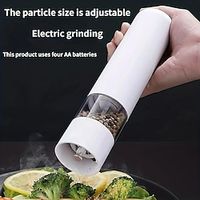 Pepper Grinder, Household Sea Salt Ginder, Electric Spice Grinder, Automatic Sea Salt Crusher, Reusable Glass Seasoning Bottle, Kitchen Gadgets, Kitchen Supplies miniinthebox - thumbnail