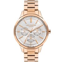 Lee Cooper Women's Multi Function Display Watch & Metal Strap, Rose Gold - LC07865.430
