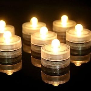 12PCS 9 Colors Submersible LED Lights,Waterproof Tea Lights,Submersible Pool Lights,Underwater Light Battery Sub LED Lights PondFishing Celebration Flameless Party Wedding Birthday New Year Christmas miniinthebox