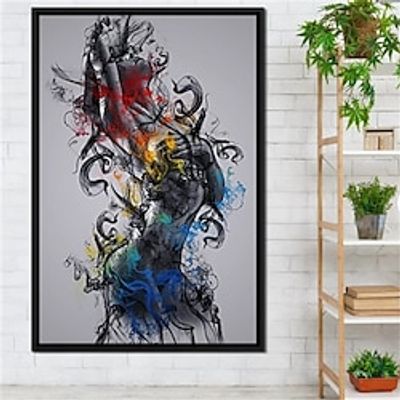 People Wall Art Canvas The Smoke with Woman Prints and Posters Portrait Pictures Decorative Fabric Painting For Living Room Pictures No Frame miniinthebox