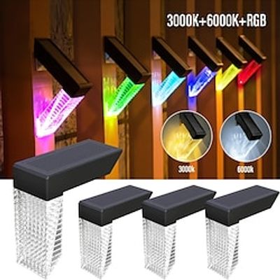 Shustar-LED Solar Wall Lights RGB Waterproof Outdoor Solar Deck Lights Steps Pool Fences Stair Railings Patio Garden Decorative Lights miniinthebox