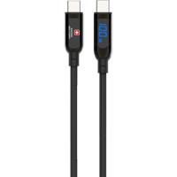 Swiss Military Type C to Type C 2M 100W Premium Braided Cable Black | High-Speed Charging and Data Transfer Cable with Durable Braided Construction