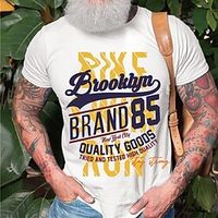 Men's Unisex T shirt Hot Stamping Graphic Prints Letter Crew Neck Street Daily Print Short Sleeve Tops Casual Designer Big and Tall Sports White Gray Red miniinthebox - thumbnail