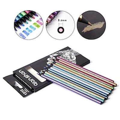 12 Color Metallic Colored Pencils Drawing Sketching Art Supplies Colour Pencils Set miniinthebox