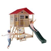 Megastar Cubby Tubby Kids Wooden Playhouse With Slide And Climbing Wall
