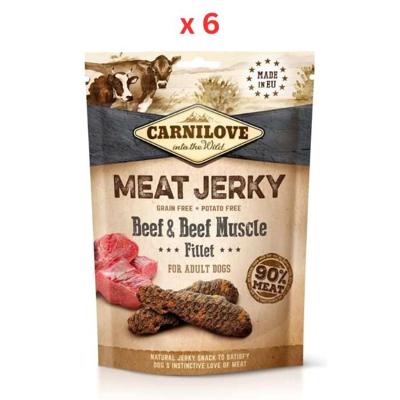 Carnilove Jerky Snack Beef & Beef Muscle Fillet 100g Pack Of 6 Carnilove Jerky Snack Beef & Beef Muscle Fillet 100g Pack Of 6