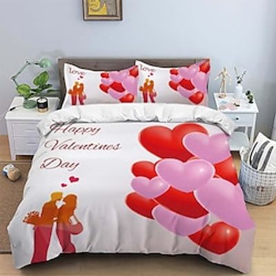Valentine's Day Double Bed Duvet Cover Single Small Bed Warm Flower Bedding Set 2-piece Set 3-piece Light Soft Short Plush Set Lightinthebox Valentine's Day Double Bed Duvet Cover Single Small Bed Warm Flower Bedding Set 2-piece Set 3-piece Light Soft Short Plush Set Lightinthebox