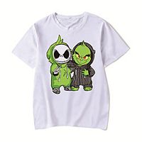 Men's Unisex Tee T shirt Hot Stamping Anime Graphic Prints Plus Size Lilo  Stitch Print Short Sleeve Casual Tops Cotton Basic Designer Big and Tall White Black Red miniinthebox - thumbnail