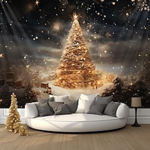 Christmas Tree Hanging Tapestry Wall Art Large Xmas Tapestry Mural Decor Photograph Backdrop Blanket Curtain Home Bedroom Living Room Decoration miniinthebox