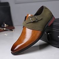 Men's Oxfords Business Casual Daily Walking Shoes Microfiber Non-slipping Wear Proof Yellow Black Fall Spring miniinthebox - thumbnail