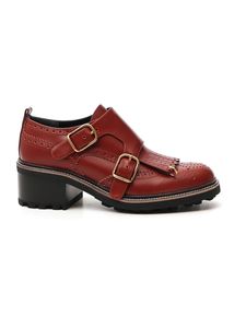 Brown Leather Monk Strap Shoes