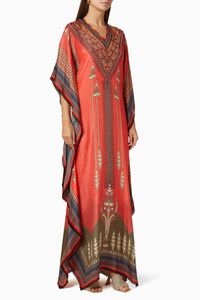 Elenor Embroidered Silk Kaftan