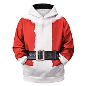 Men's Pullover Hoodie Sweatshirt Graphic 3D Ugly Christmas Hooded Daily 3D Print Basic Christmas Hoodies Sweatshirts  Long Sleeve Red miniinthebox