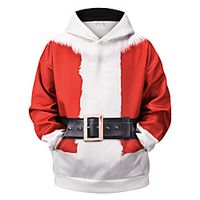 Men's Pullover Hoodie Sweatshirt Graphic 3D Ugly Christmas Hooded Daily 3D Print Basic Christmas Hoodies Sweatshirts  Long Sleeve Red miniinthebox - thumbnail