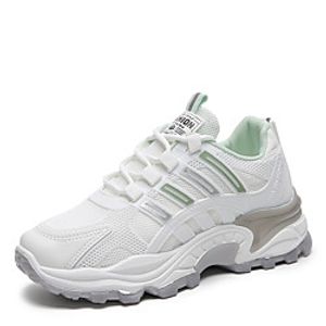 Women's Trainers Athletic Shoes High Heel Round Toe Booties Ankle Boots Daily Mesh PU Lace-up Solid Colored Purple Gray Green Lightinthebox