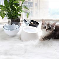 Dog Cat Pets Feeders 0.5 L Plastic Easy to Install Solid Colored Transparent White Black Bowls  Feeding Lightinthebox - thumbnail