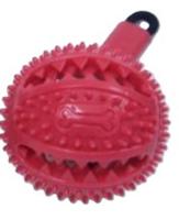 For Pet Ball Shaped Molar Dog Chew Toy - Red