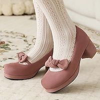 Women's Heels Pumps Brogue Plus Size Ankle Strap Heels Party Outdoor Daily Platform Chunky Heel Square Toe Elegant Vintage Fashion Suede Buckle Black White Pink miniinthebox
