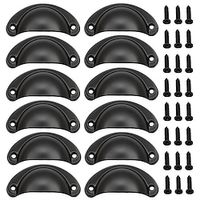 612pcs Drawer Pulls, Flat Black Cabinet Cup Pulls, Kitchen Hardware Cabinet Handles, Drawer Handles Knobs Lightinthebox - thumbnail