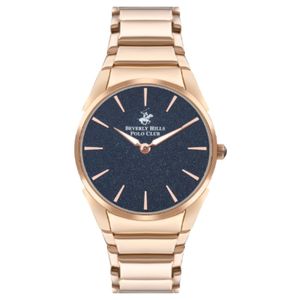 Beverly Hills Polo Club Women's Analog Display Watch & Metal Strap, Rose Gold - BP3384C.490