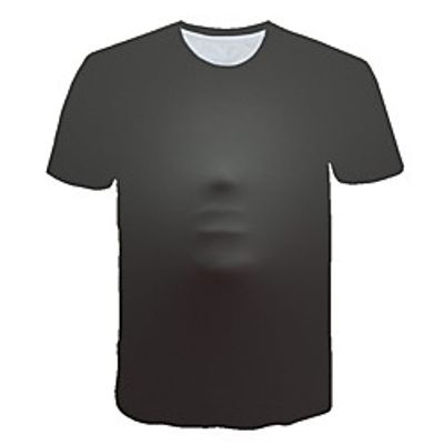 Men's T shirt Geometric Plus Size Print Short Sleeve Daily Tops Basic Streetwear Black miniinthebox