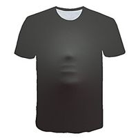 Men's T shirt Geometric Plus Size Print Short Sleeve Daily Tops Basic Streetwear Black miniinthebox - thumbnail