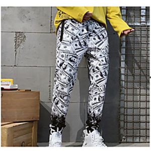 Men's Casual Chinos Pants Floral Full Length Black miniinthebox