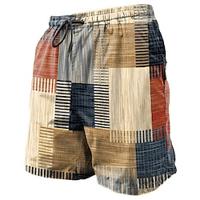 Color Block Print Men's Shorts Hawaiian Shorts Casual Shorts Pocket Drawstring Elastic Waist Casual Daily Holiday Fashion Streetwear Lightinthebox