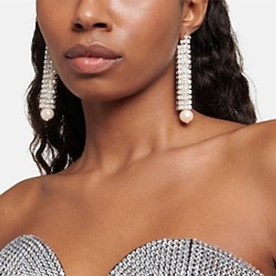Women's Hoop Earrings Chandelier Precious Statement Imitation Diamond Earrings Jewelry Silver For Wedding Party 1 Pair Lightinthebox
