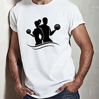 Men's Unisex Tee T shirt Hot Stamping Graphic Prints Shadow Plus Size Print Short Sleeve Casual Tops Cotton Basic Designer Big and Tall White Lightinthebox - thumbnail