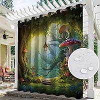 Waterproof Outdoor Curtain Privacy, Outdoor Shades, Sliding Patio Curtain Drapes, Pergola Curtains Grommet Mushroom Forest For Gazebo, Balcony, Porch, Party Lightinthebox