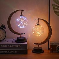 LED Ball Lamp Wrought Iron Moon Lamp, plastic and iron Bar Desk Lamp Decorative Lamp, Bedroom Decorative Modeling Lamp(battery Not Included) Halloween, Christmas Decor Lightinthebox - thumbnail