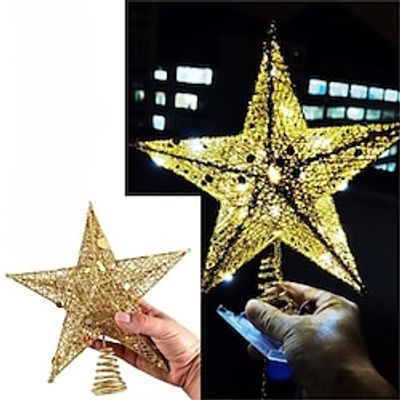 Christmas Crafts Tree Top Star Illuminated Iron Five-Pointed Star Lightinthebox