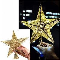 Christmas Crafts Tree Top Star Illuminated Iron Five-Pointed Star Lightinthebox - thumbnail