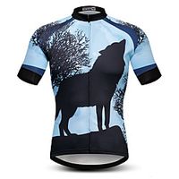 21Grams Men's Short Sleeve Cycling Jersey Summer Spandex Polyester Blue Wolf Bike Jersey Top Mountain Bike MTB Road Bike Cycling Quick Dry Moisture Wicking Breathable Sports Clothing Apparel Lightinthebox - thumbnail