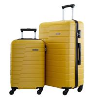 PARA JOHN Lightweight 2-Pieces ABS Hard side Travel Luggage Trolley Bag Set with Lock for men / women / unisex Hard shell strong YELLOW