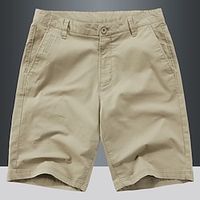 Men's Cargo Shorts Shorts Work Shorts Button Pocket Plain Wearable Short Outdoor Daily Going out Fashion Classic Black White Lightinthebox