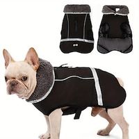 Waterproof Windproof Dog Cold Coats Warm Dog Jackets Pet ColdWeather Clothes For Small Large Medium Dogs Outdoor IndoorActivities- Reflective Retro Style Dog Vest Lightinthebox - thumbnail