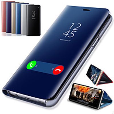 Phone Case For OnePlus Full Body Case Leather One Plus 6T OnePlus 6 with Stand Plating Mirror Solid Color Hard PU Leather miniinthebox