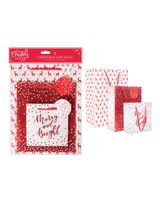 Homesmiths Christmas Red Glitter Gift Bags Pack Of 3