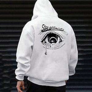 Men's Pullover Hoodie Sweatshirt White Hooded Graphic Prints Eye Print Daily Sports 3D Print Streetwear Designer Basic Spring   Fall Clothing Apparel Hoodies Sweatshirts  Lightinthebox
