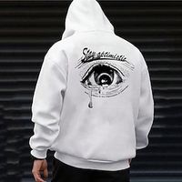 Men's Pullover Hoodie Sweatshirt White Hooded Graphic Prints Eye Print Daily Sports 3D Print Streetwear Designer Basic Spring   Fall Clothing Apparel Hoodies Sweatshirts  Lightinthebox - thumbnail