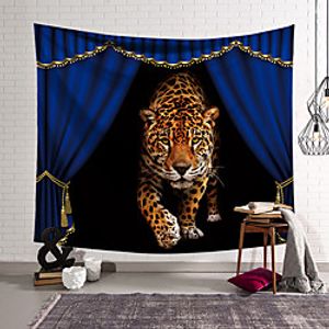 Circus Curtain Wall Tapestry Art Decor Blanket Curtain Hanging Home Bedroom Living Room Decoration Polyester Leopard miniinthebox