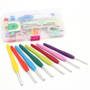 16Pcs Different Size Colorful Plastic Aluminum Crochet Hook Knitting Needles Set DIY Handmade