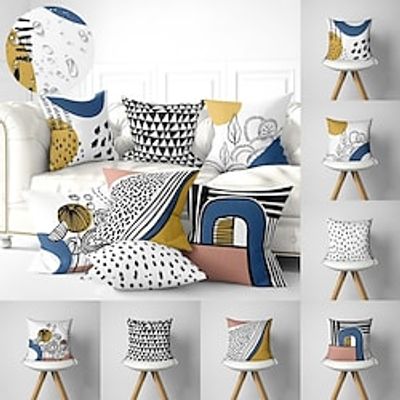Outdoor Waterproof Pillow Cover with Simple Geometric Printing Terrace Sofa Cushion Garden Decoration miniinthebox