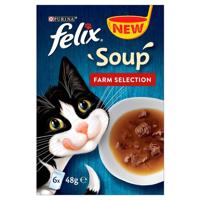 Purina Felix Soup Cat Wet Food Farm Selection 48g Pack Of 6