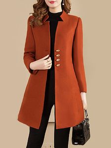 Collarless Plain Coat