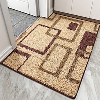 Tufted Geometric Brown Area Rug Bohemian Kitchen Washable Modern Geometric Soft Rug Indoor Non Slip Carpet Bathroom Bedroom miniinthebox